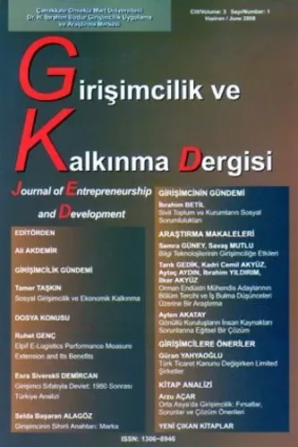 Girişimcilik Ve Kalkınma Dergisi 2008 Cilt:3 No:1
