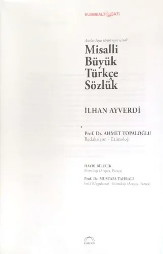 Misalli Büyük Türkçe Sözlük (Tek Cilt) ilhan aybeydi Kubbealtı