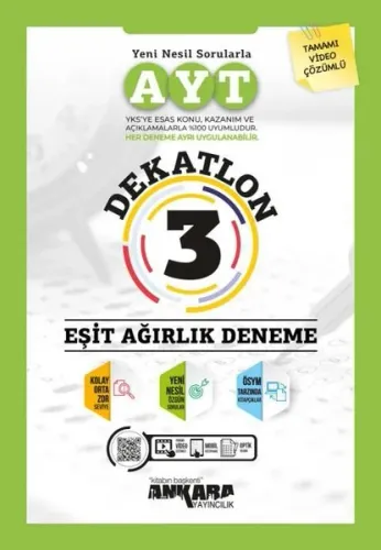 Ankara Yayıncılık AYT Dekatlon 3 Eşit Ağırlık Deneme