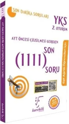 Karekök Yayınları AYT Eşit Ağırlık Öğrenciler İçin Sınavdan Önce Çözülmesi Gereken Son 1111 Soru Karekök