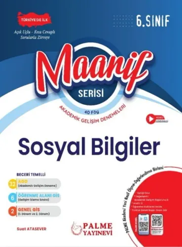 Palme Yayınları 6. Sınıf Maarif Serisi Sosyal Bilgiler Haftalık Deneme
