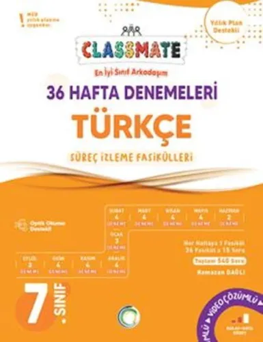 Okyanus Yayınları 7. Sınıf Türkçe Classmate 36 Hafta Denemeleri