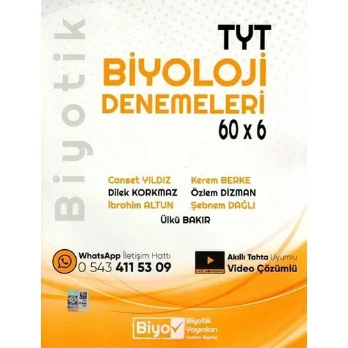 BİYOTİK TYT BİYOLOJİ 60x6 DENEME