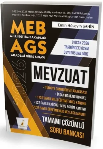 Pelikan Yayınları 2026 MEB - AGS Hazırlık Mevzuat Tamamı Çözümlü Soru Bankası