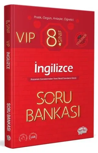 Editör 8. Sınıf VIP İngilizce Soru Bankası
