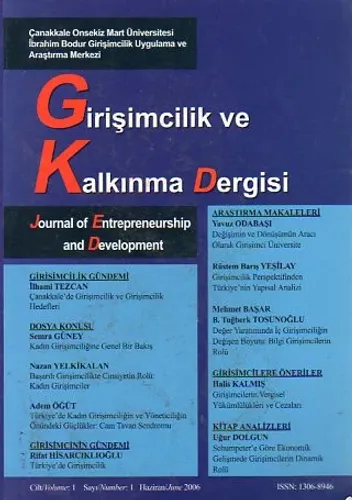 Girişimcilik Ve Kalkınma Dergisi 2006 Cilt:1 No:1