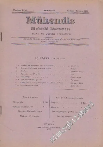 Mühendis Mektebi Mecmuası - Sayı: 61 - 62    Yıl: 6  Haziran - Temmuz