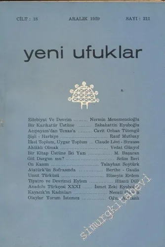 Yeni Ufuklar Aylık Sanat Fikir Dergisi - Sayı: 211, Aralık 1969       1969