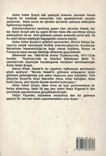 Aslan Asker Şvayk Jaroslav Hasek Yalçın Yayınları %72 indirimli