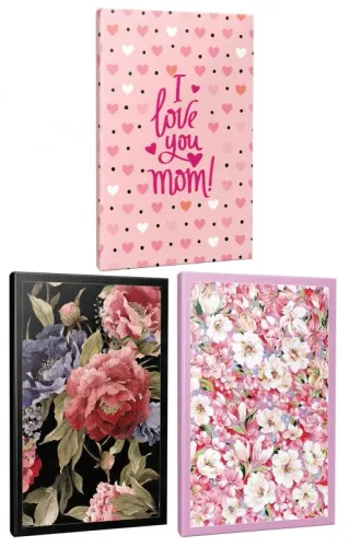 3'lü Okul Defteri Seti -Retro Pembe HayallerI-Love You Mom