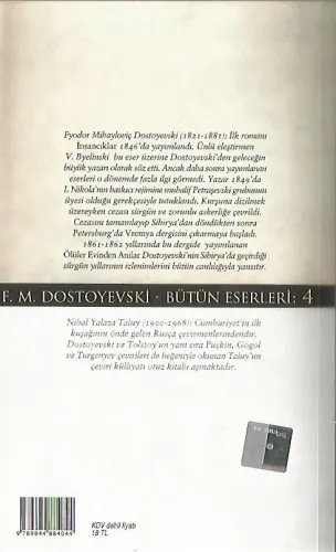 Ölüler Evinden Anılar Dostoyevski Türkiye İş Bankası Kültür Yayınları 