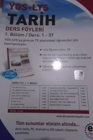 YGS-LYS Tarih Ders Föyleri 2.Bölüm / Ders 38-74