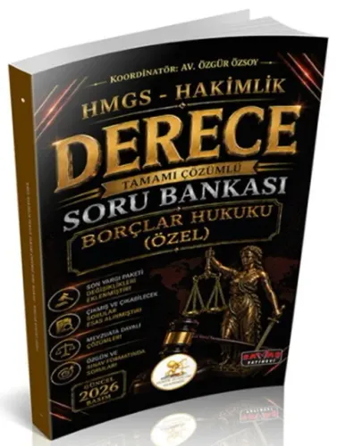 Savaş Yayınları 2026 HUKAL HMGS-Hakimlik Derece Borçlar Hukuku Özel Hükümler Soru Bankası