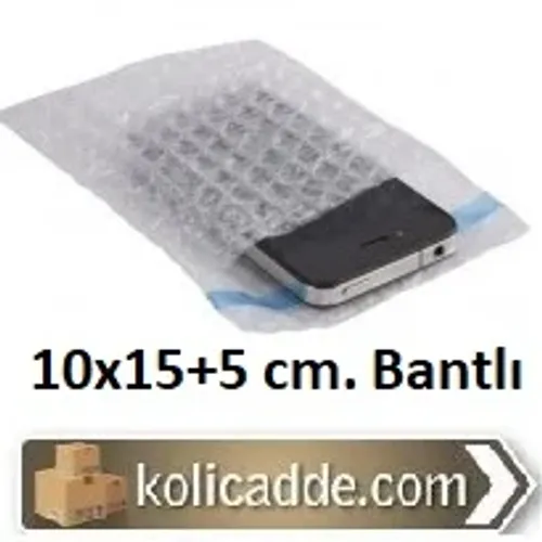 Baloncuklu Poşet 10x15+5 cm. Bantlı Kapak