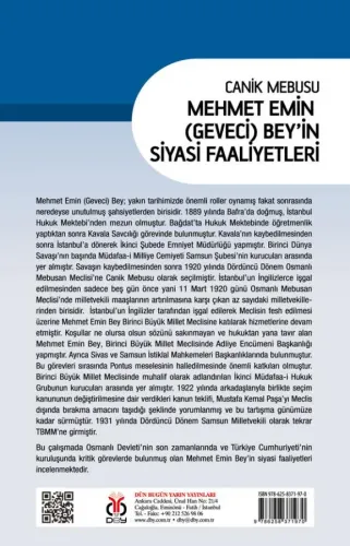 Canik Mebusu Mehmet Emin (Geveci) Bey'in Siyasi Faaliyetleri İsmail Se Canik Mebusu Mehmet Emin (Geveci) Bey'in Siyasi Faaliyetleri İsmail Se