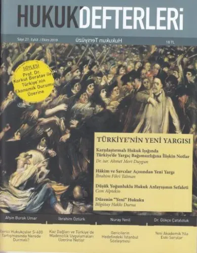 Hukuk Defterleri Sayı:21 Eylül/Ekim 2019
