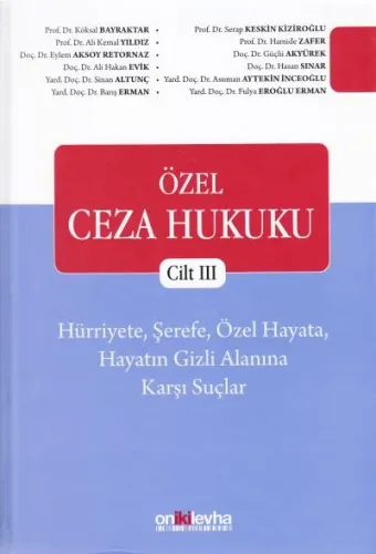 Özel Ceza Hukuku Cilt III