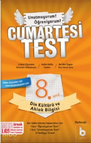 Din Kültürü ve Ahlak Bilgisi;Cumartesi Test