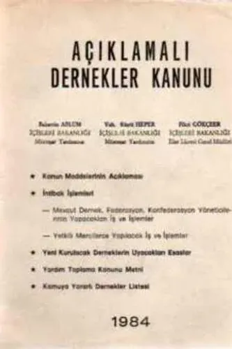 Açıklamalı Dernekler Kanunu