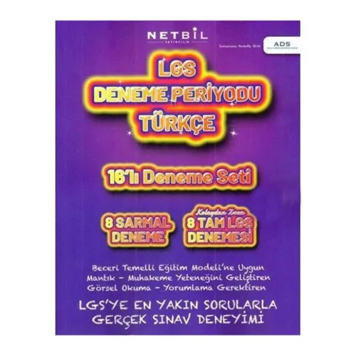 NETBİL 8.Sınıf LGS TÜRKÇE 16 lı Deneme Seti PERİYODU
