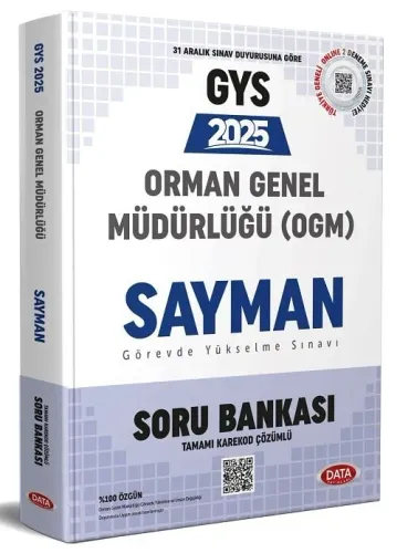 Data Yayınları 2025 Orman Genel Müdürlüğü Sayman Görevde Yükselme Sınavı Soru Bankası