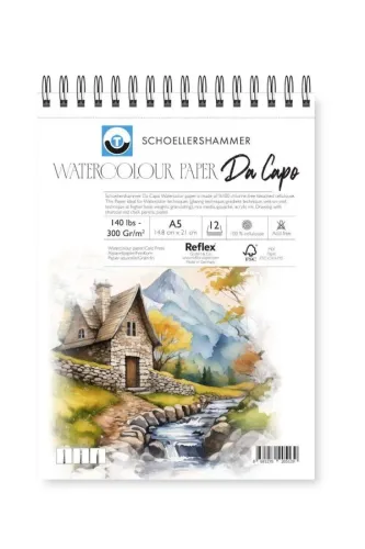 SCHOELLERSHAMMER A5 300GR 12YP DA CAPO WATERCOLOR PAD