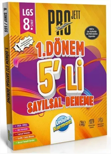 Ünlüler Karması 8. Sınıf LGS Sayısal 1. Dönem Pro JETT 5 li Deneme