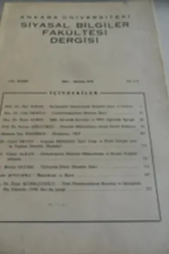 Ankara Üniversitesi Siyasal Bilgiler Fakültesi Dergisi 1978 / 1-2