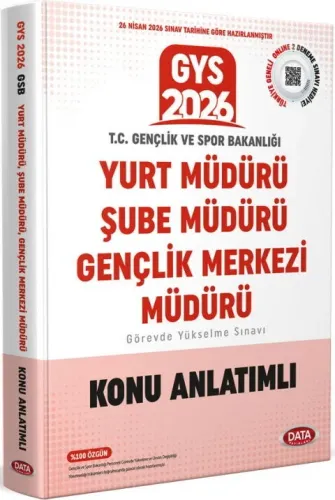 Data Yayınları 2026 T.C. Gençlik ve Spor Bakanlığı Yurt Müdürü - Şube 