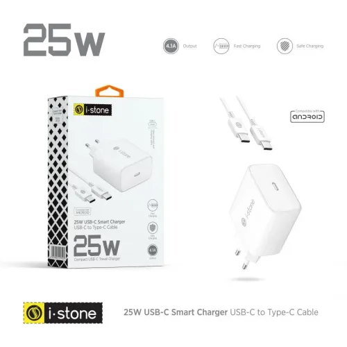 STN-25 25W Smart Şarj Adaptörü + Type-C To Type-C Kablo