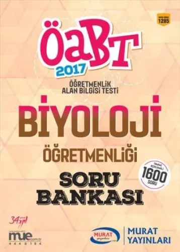 Murat ÖABT KPSS Biyoloji Öğretmenliği Soru Bankası 1285