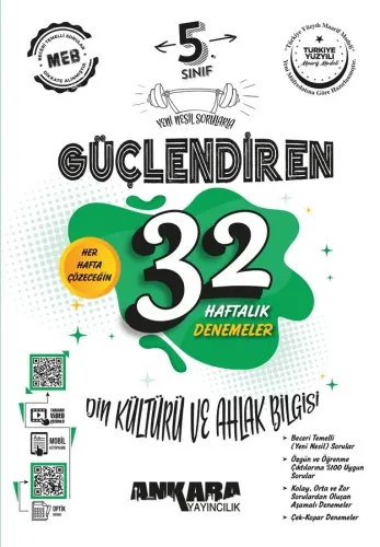 5. Sınıf Güçlendiren 32 Haftalık Din Kültürü ve Ahlak Bilgisi Kazanım Denemeleri