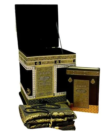 Kabe Motifli Ahsap Kutulu Maket Kuran-i Kerim (Hafiz Boy)