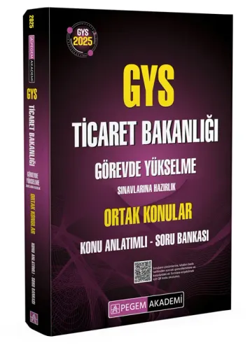 Pegem Yayınları 2025 GYS Ticaret Bakanlığı Ortak Konular Konu Anlatımlı Soru Bankası Görevde Yükselme