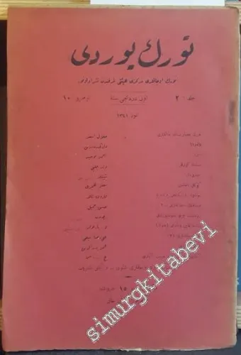 OSMANLICA: Türk Yurdu Dergisi Yıl: 1341(rumi) 1925(miladi), Cilt: 2, Sayı: 10 -        1925