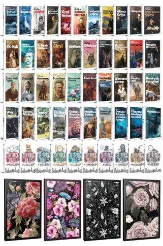 61 Dünya Klasiği ve Çiçekli Çizgili Defter Seti -1 - Halkkitabevi