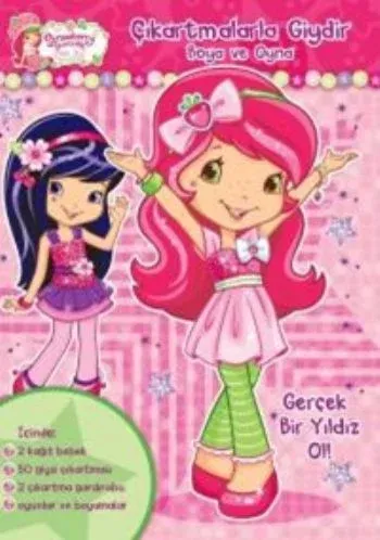 Çilek Kız Çıkartmalarla Giydir Boya ve Oyna