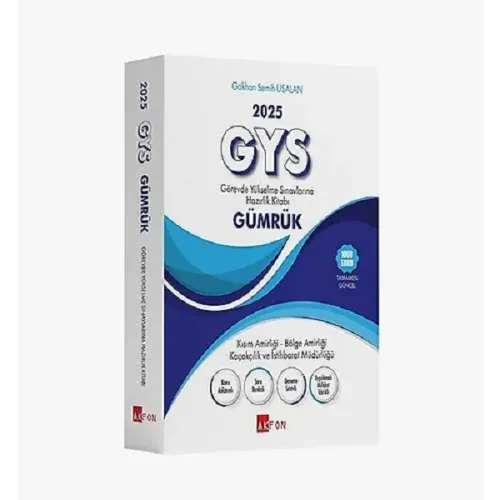 Akfon Yayınları 2025 GYS Gümrük Görevde Yükselme Sınavlarına Hazırlık Kitabı