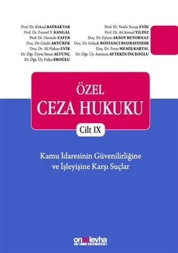 Özel Ceza Hukuku Cilt IX