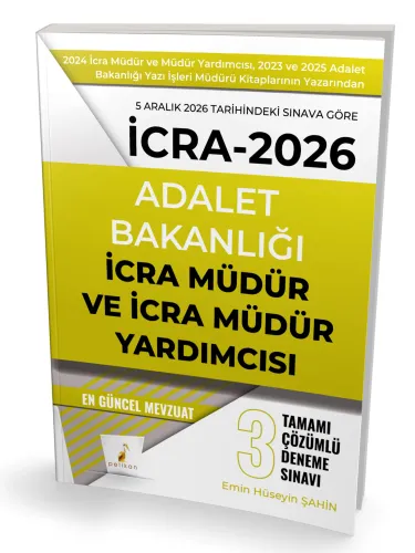 İcra Müdür ve Müdür Yardımcısı Tamamı Çözümlü 3 Deneme Sınavı