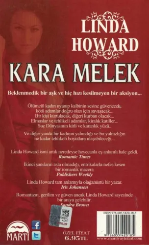 Kara Melek Linda Howard Martı Yayınevi %55 indirimli