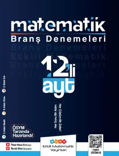 Etkili Matematik Yayınları AYT Matematik 12'li Branş Denemeleri