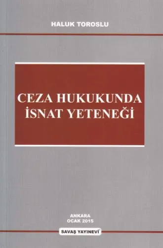 Ceza Hukukunda İsnat Yeteneği