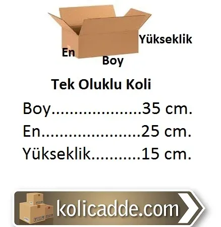 Tek Oluklu Karton Kutu 35x25x15 cm.