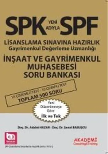 SPK - SPF Lisanslanma Sınavına Hazırlık Gayrimenkul Değerleme Uzmanlığı İnşaat Ve Gayrimenkul Muhase