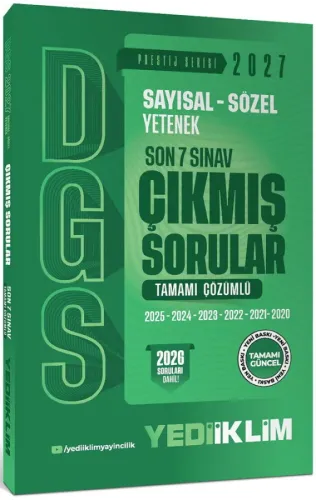 Yediiklim Yayınları 2027 DGS Sayısal Sözel Yetenek Son 7 Sınav Tamamı Çözümlü Çıkmış Sorular