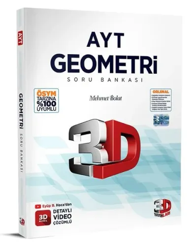 AYT Geometri Soru Bankası 3D Yayınları 9786051949499
