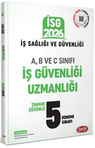 Data Yayınları 2026 İş Sağlığı Güvenliği (İSG) A, B ve C İş Güvenliği UzmanlığıTamamı Çözümlü 5 Deneme Sınavı