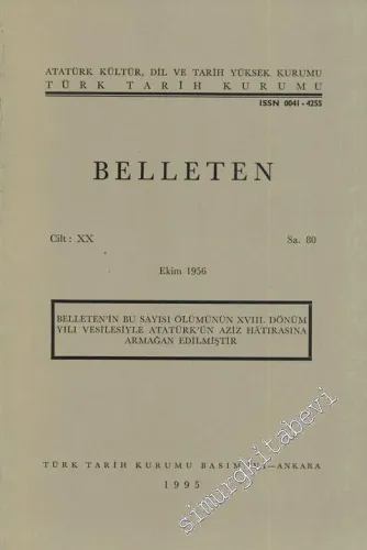 Türk Tarih Kurumu Belleten - Sayı: 80    Yıl: 20  Ekim