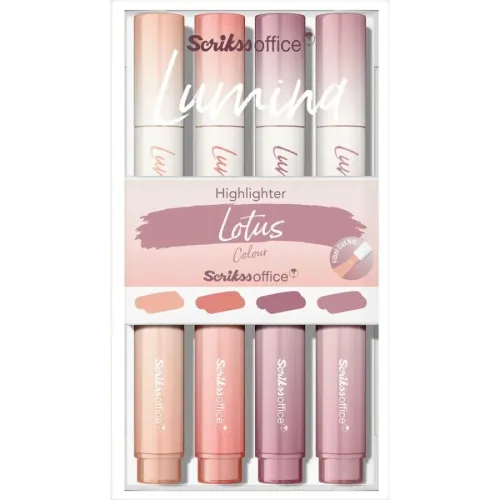 Scrikss OFFİCE LUMINA FOSFORLU KALEM LOTUS COLOUR 4 LÜ SET